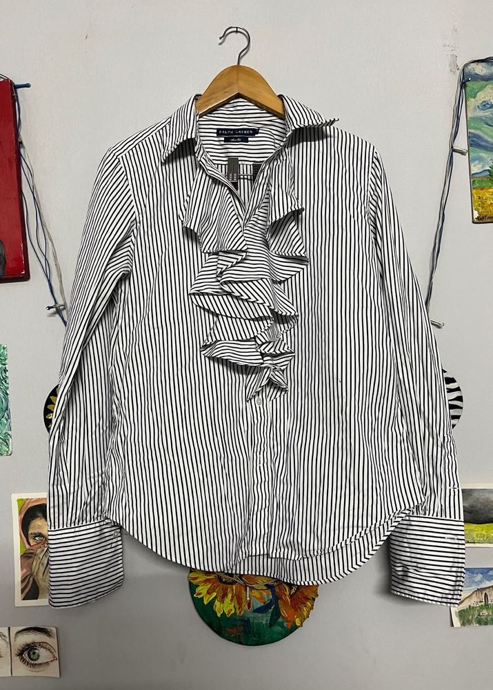 Ralph Lauren Ruffle Front Blouse🤍