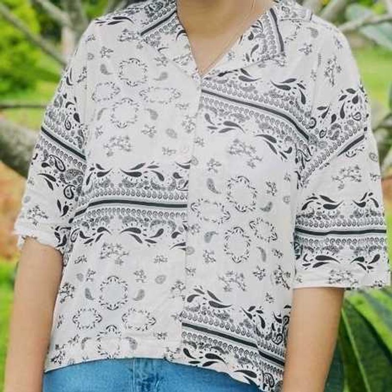 Patterned Button-Up Top