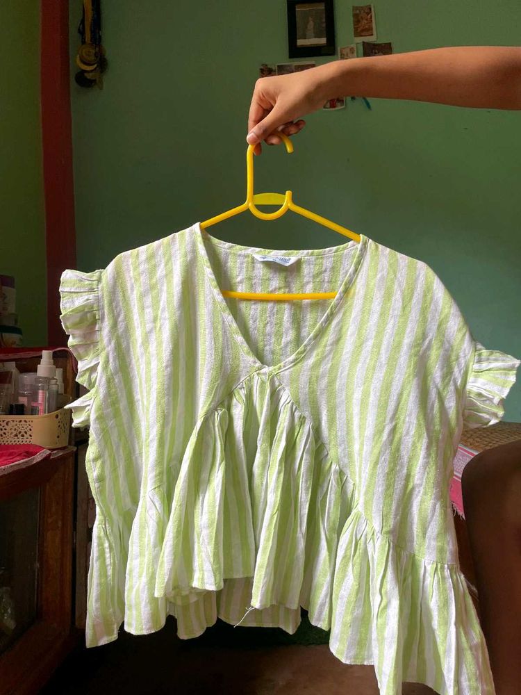 Striped Ruffle Top