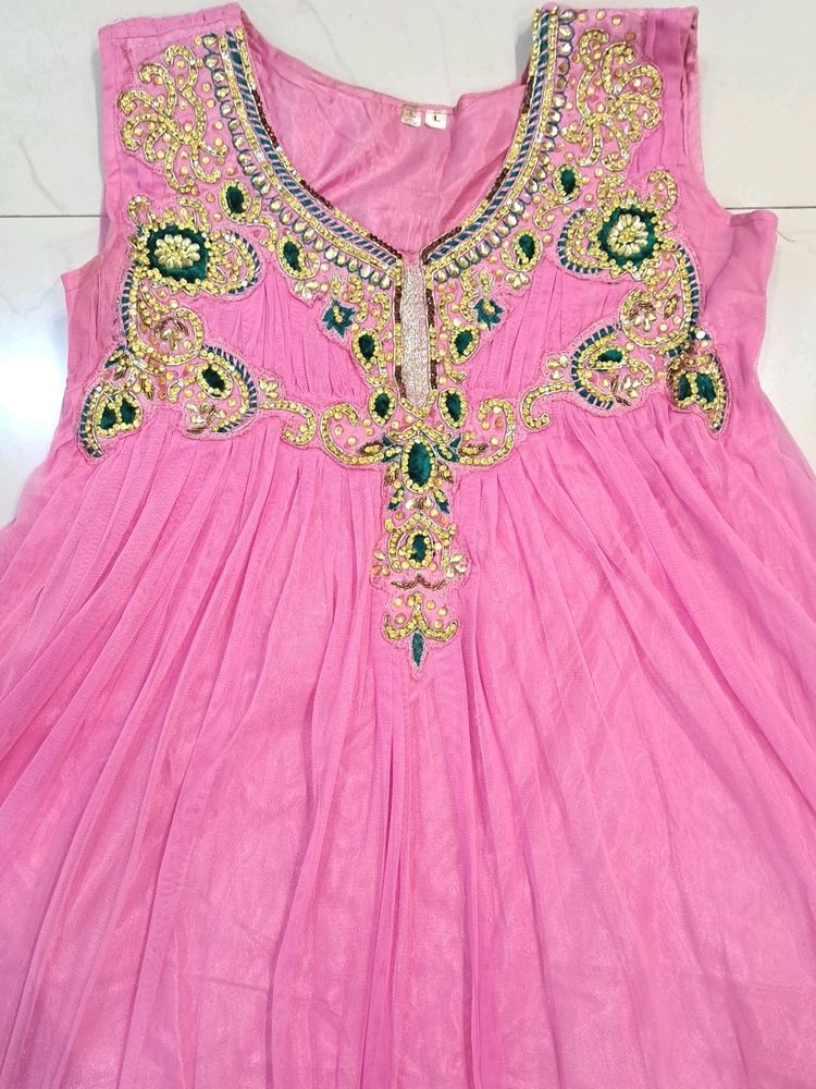 Fancy Net Velvet Anarkali Set😍