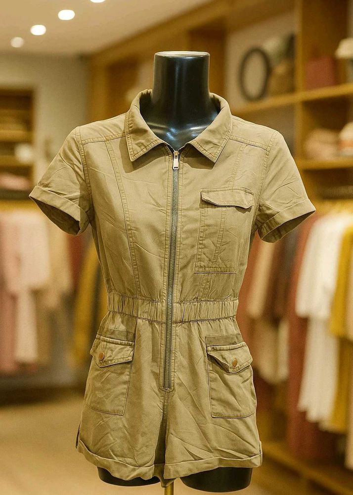 Khaki Romper Jumpsuit