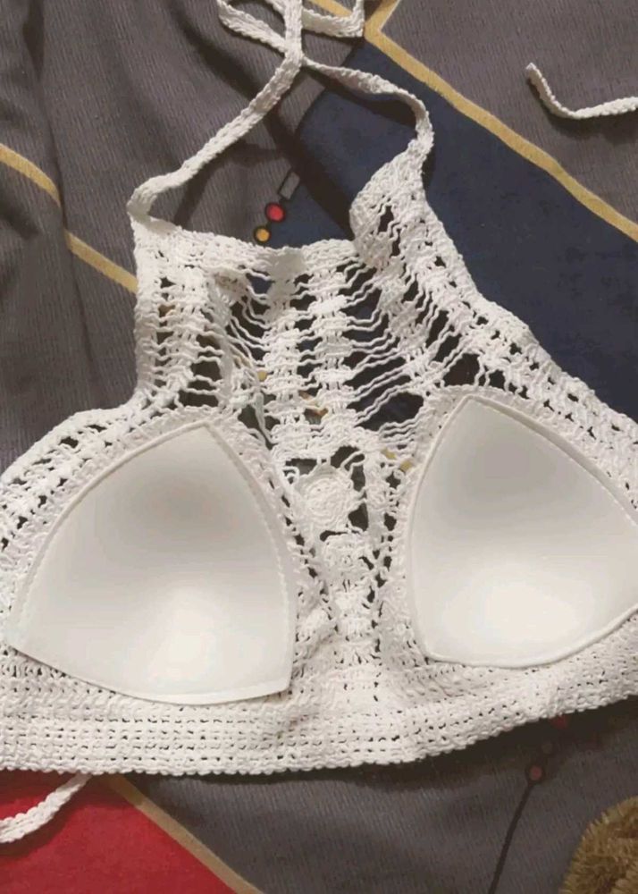 Metal Pom Po Bralette Top