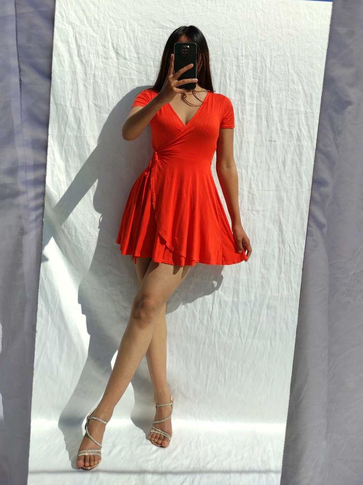Chic A line Wrap Mini Dress