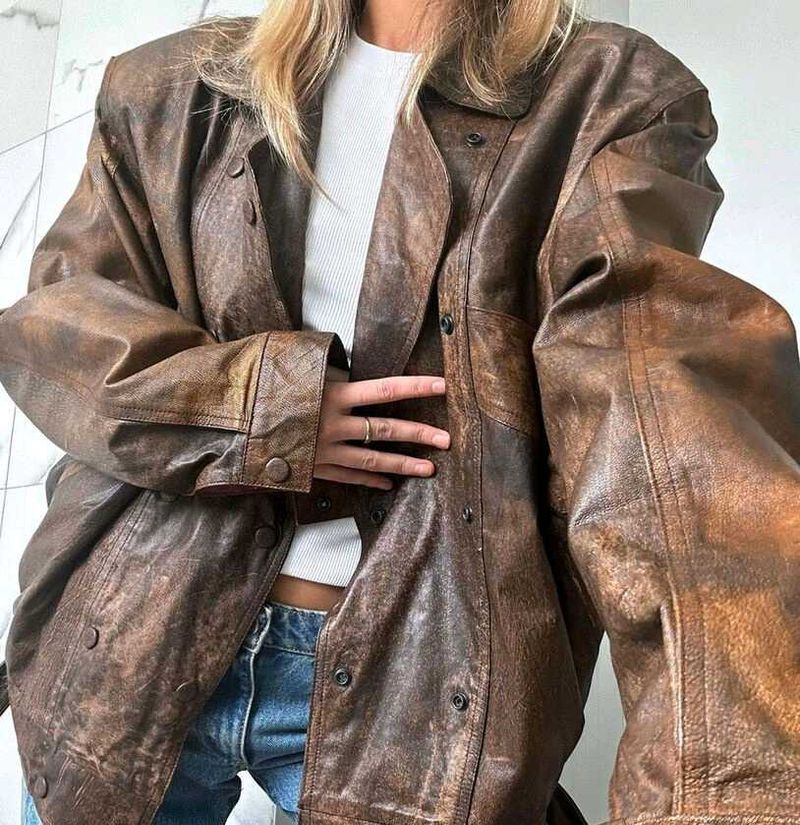 Vintage Premium  Brown Leather Jacket
