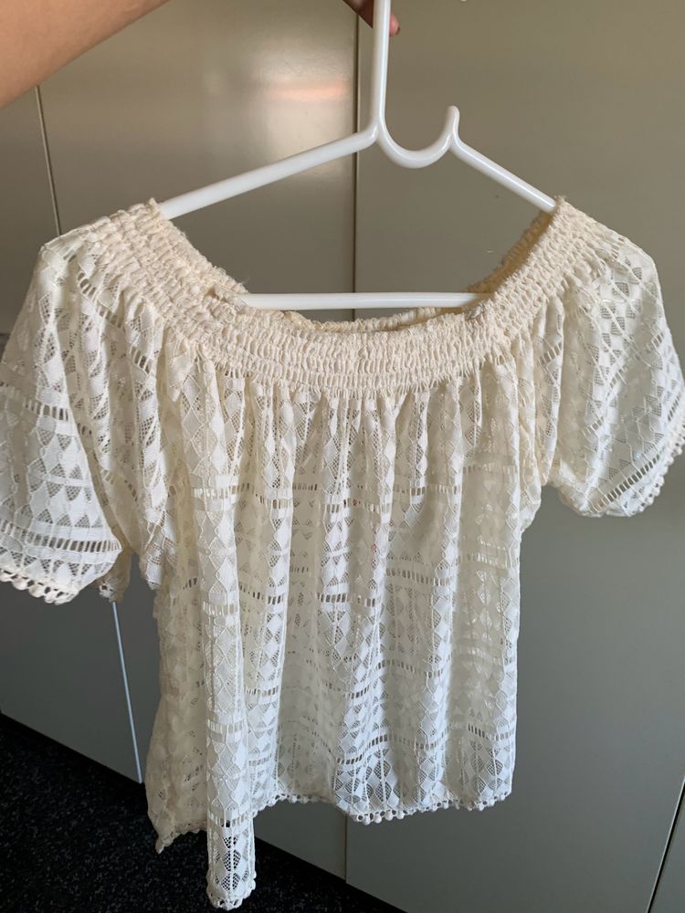 Forever 21 White Off Shoulder Tops