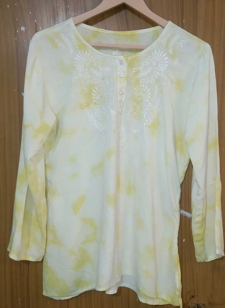 Embroidered Yellow Top