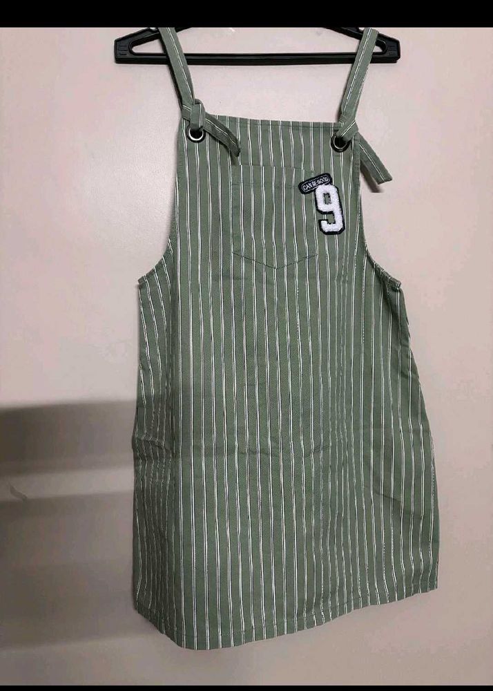 Striped Overalls Dress