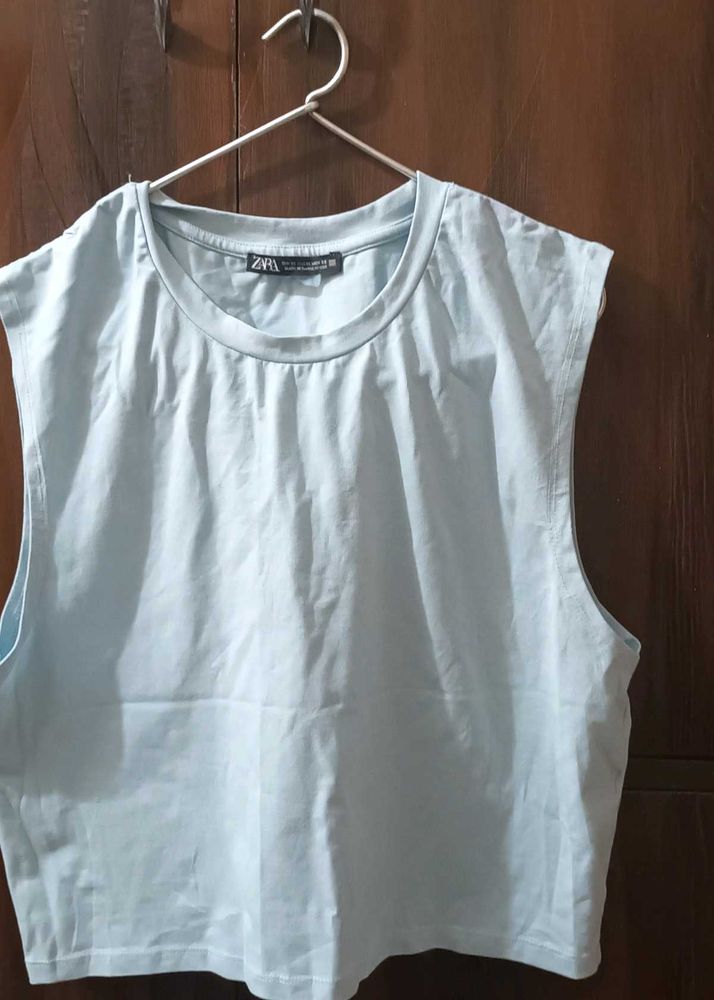 Zara Light Blue Muscle Tank