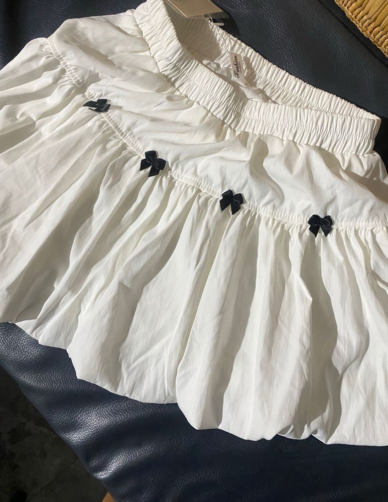 White Skirt with Bows