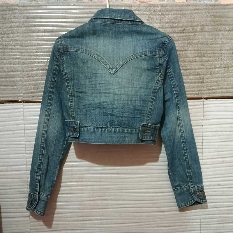 Y2K CROP DENIM JACKET