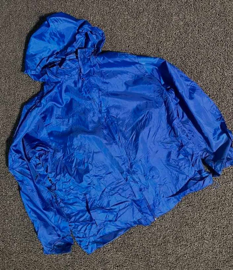 Blue Hooded Rain Jacket [L]🔥