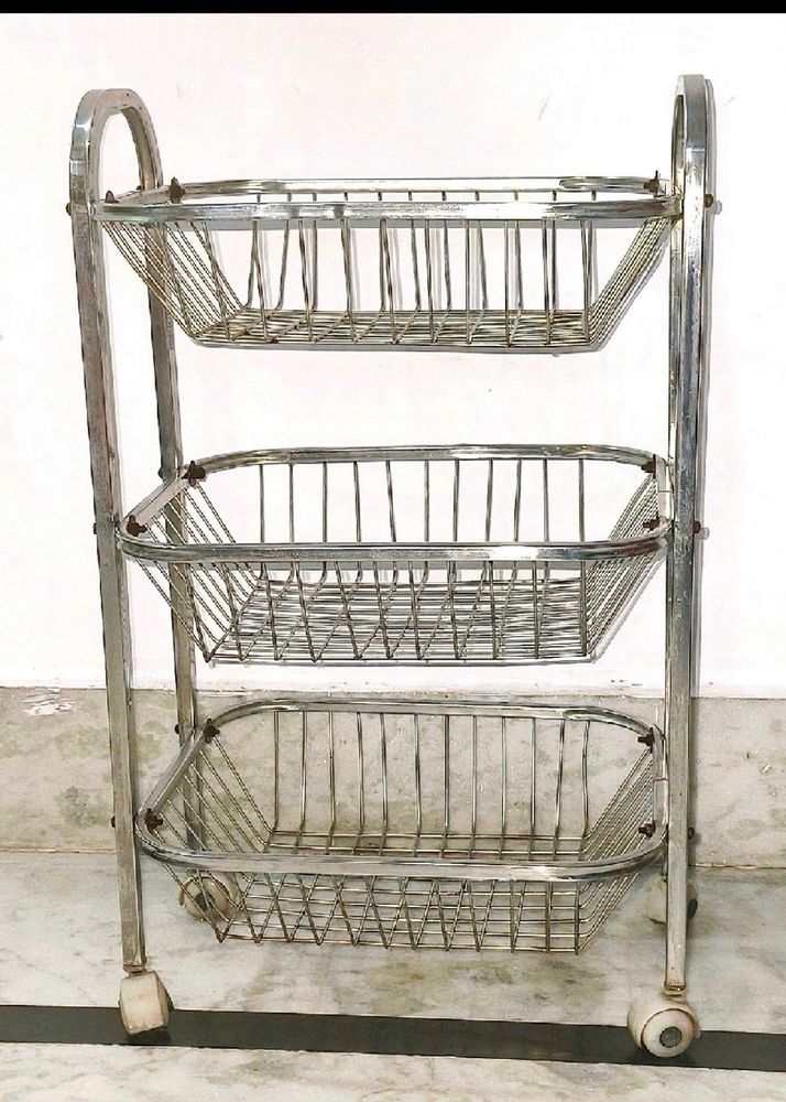 RS Stainless Steel Vegetable Stand Kitchen Trolly