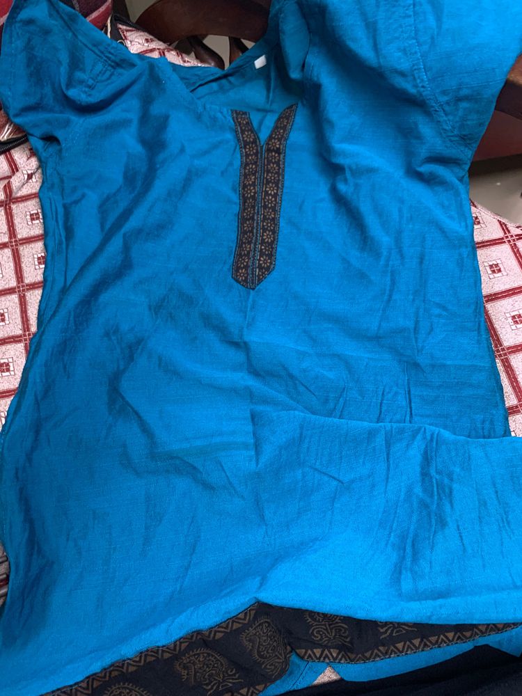 Cute Blue Cotton Kurti
