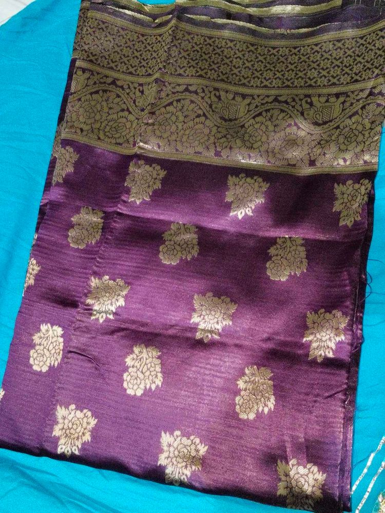 Purple Banarasi Silk Saree