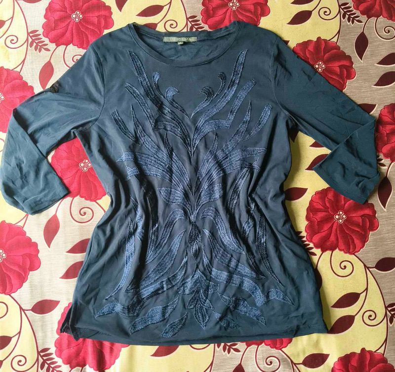 Embroidered Long Sleeve Top