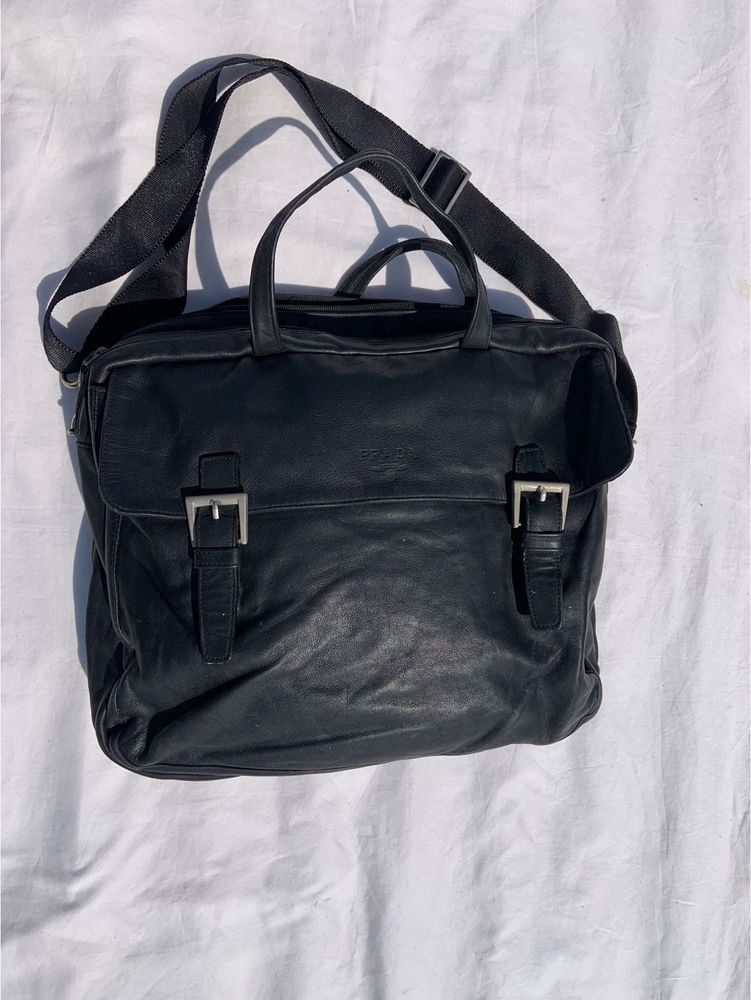 Prada Black Leather Shoulder Bag
