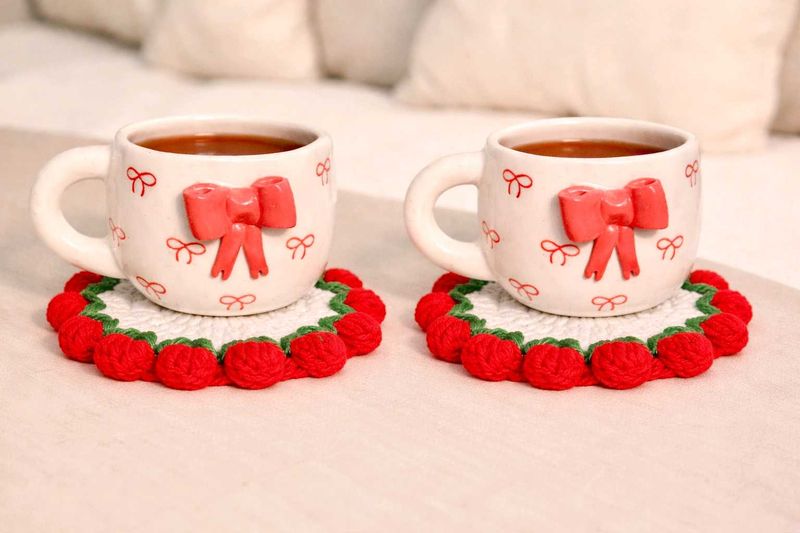 Handmade Crochet Coasters (Set of 2)