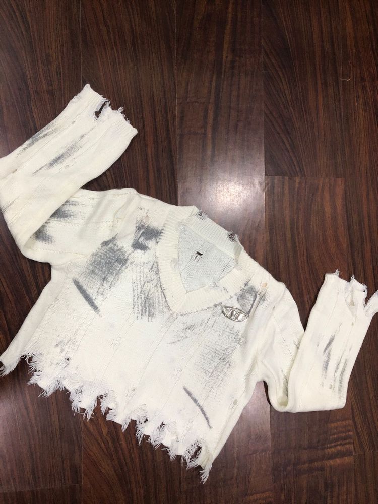 Distressed Knit Sweater