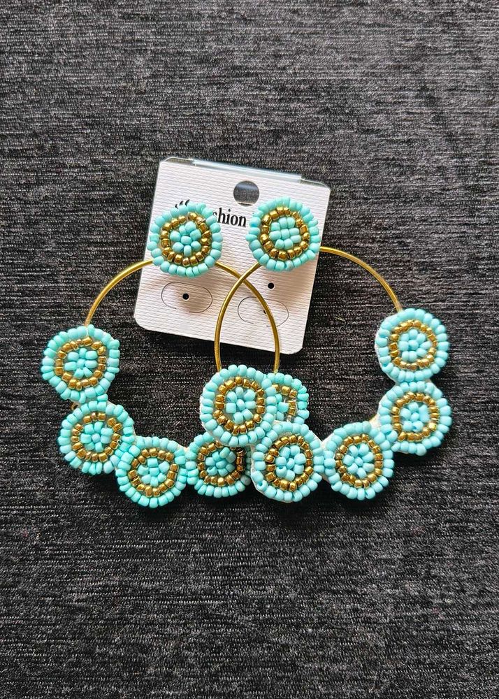 Beaded Hoop Earring Set
