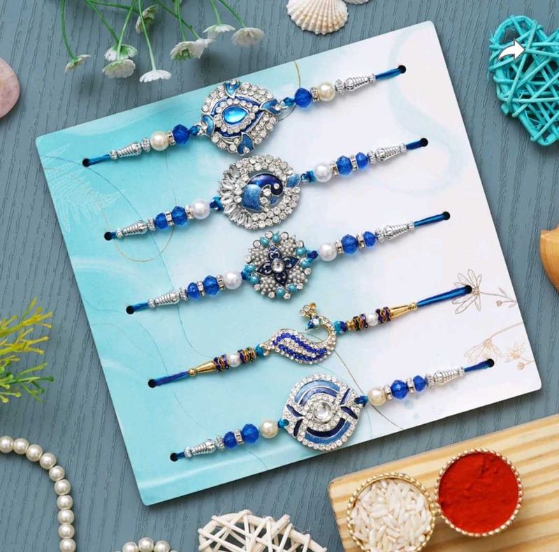 5 Set Rakhi With Roli And Chawal