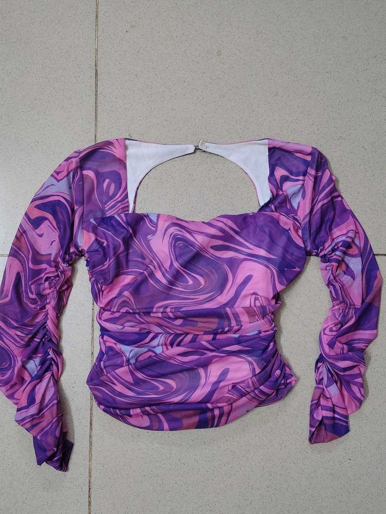 Purple Swirl Long Sleeve Top