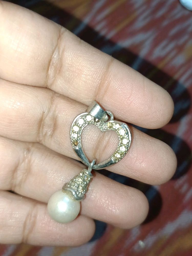 Love Silver Locket Only With Pearl And Stone