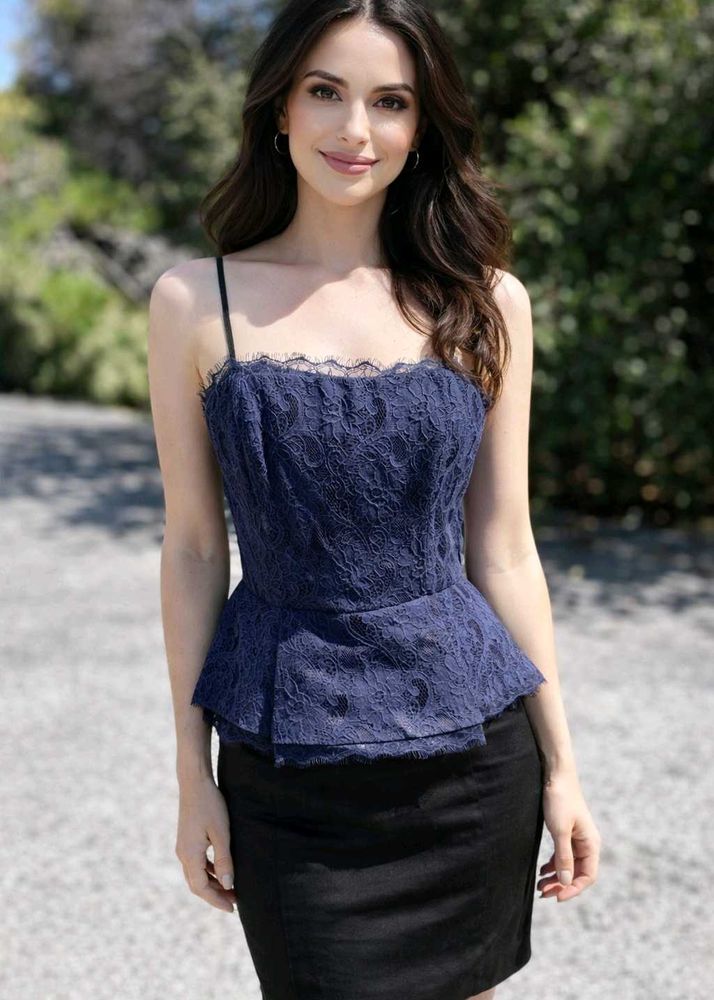 ❤️‍🔥Corset Navy Blue Lace Peplum Dress❤️‍🔥