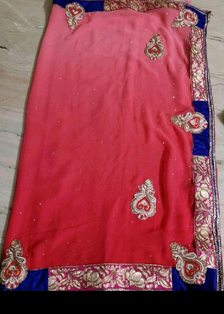 Gajri Colour 2 Shaded Saree