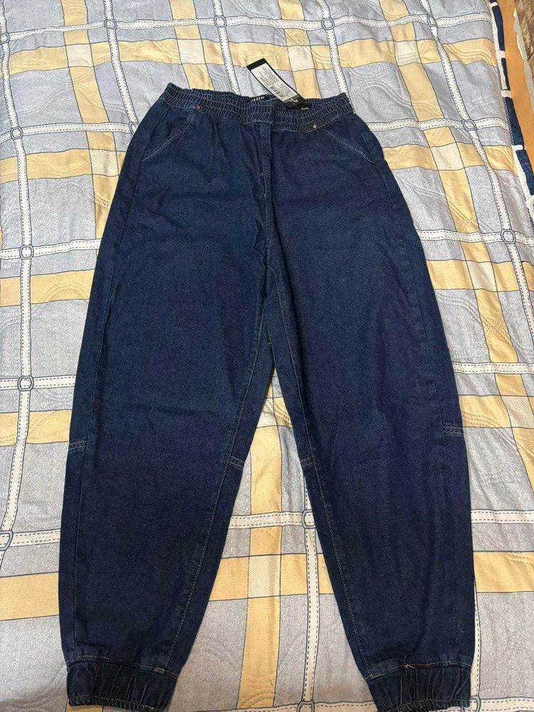 Dark Blue Denim Joggers