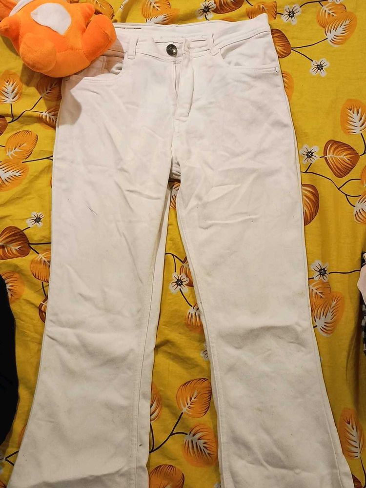 White Flare Leg Jeans