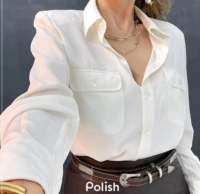New With Tag Elegant White Button-Down Shirt