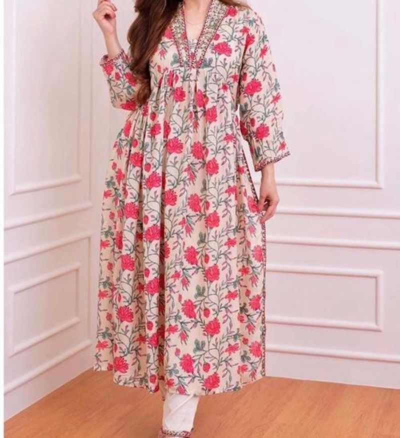 Floral Print Kurta Set