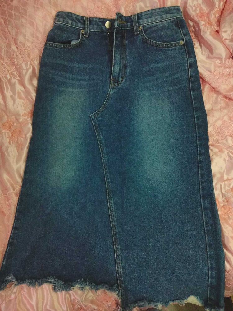 Denim Skirt Asymmetrical