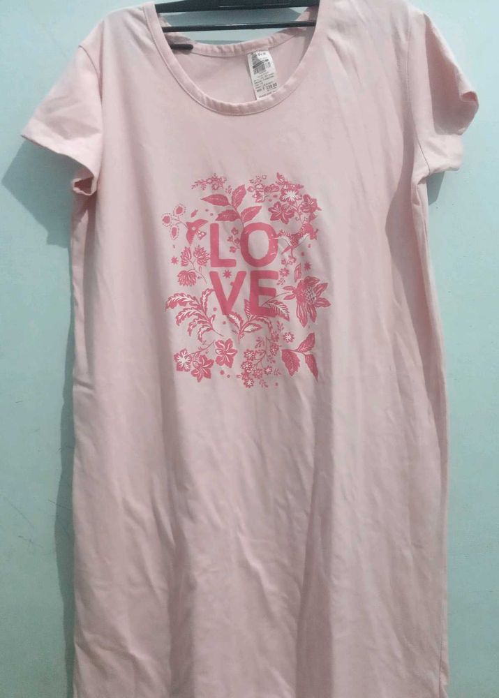 New Pink &#39;Love&#39; T-Shirt Dress