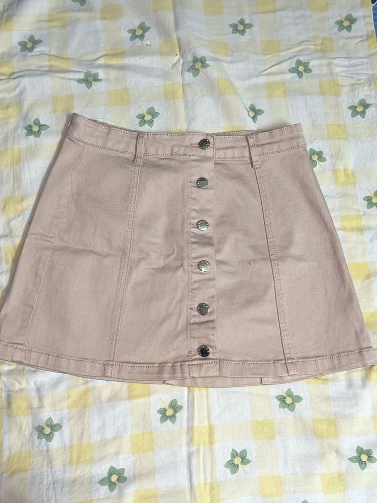 Forever21 Peach Denim Mini Skirt