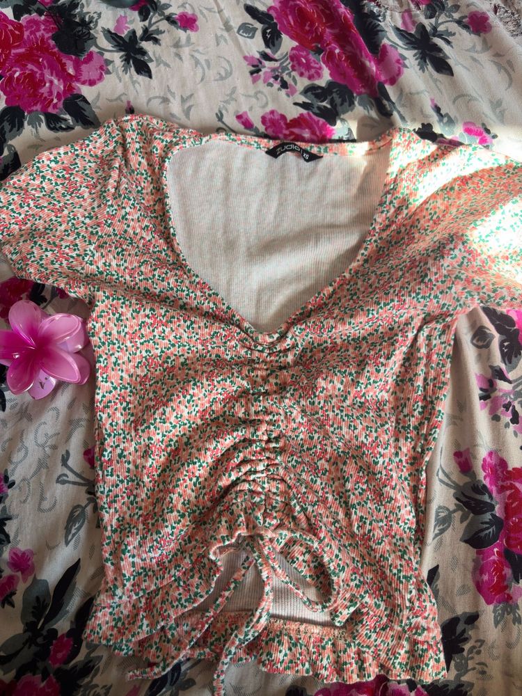 Floral Print Crop Top