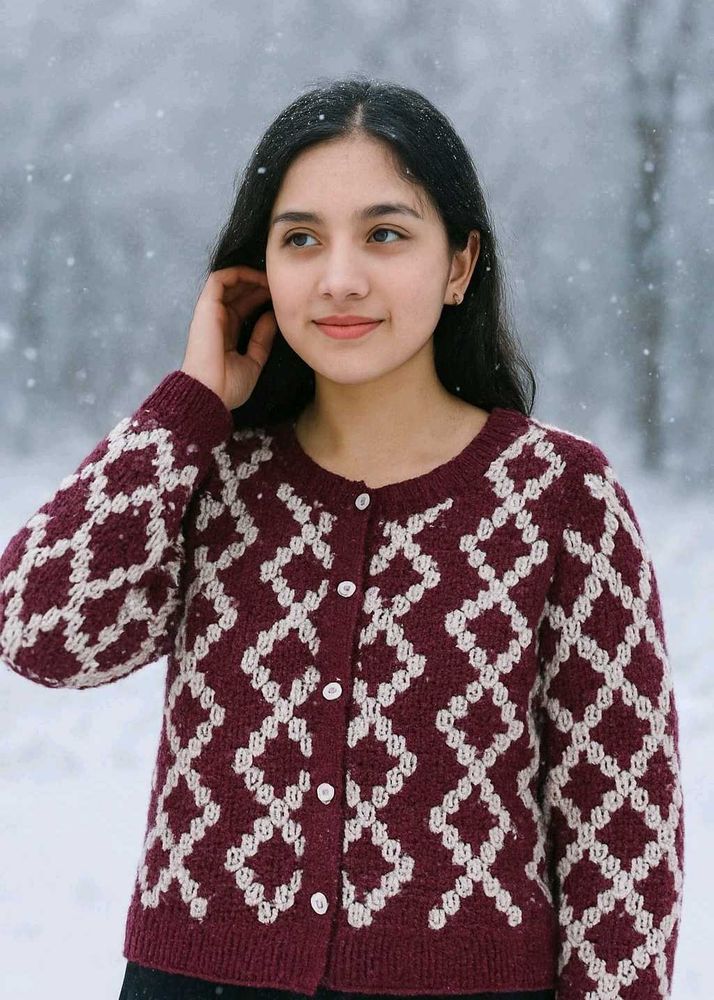 Patterned Knit Cardigan