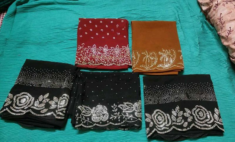 Heavy Work Hijab Shawl