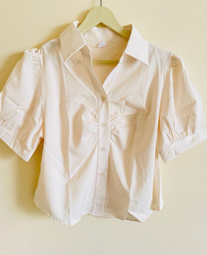 RUCHED FITTED SHIRT