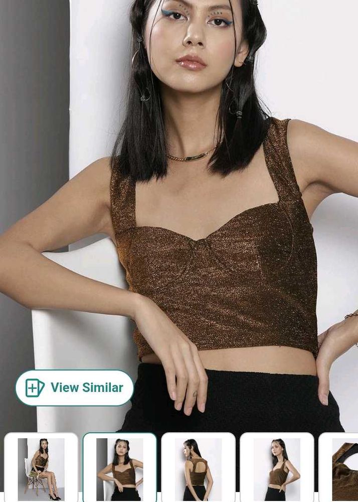 Shimmery Brown Crop Top