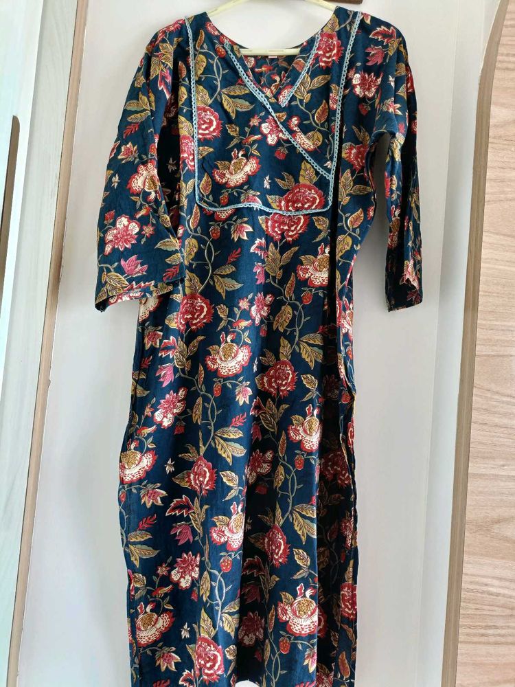 Floral Print Kurta Pant Set