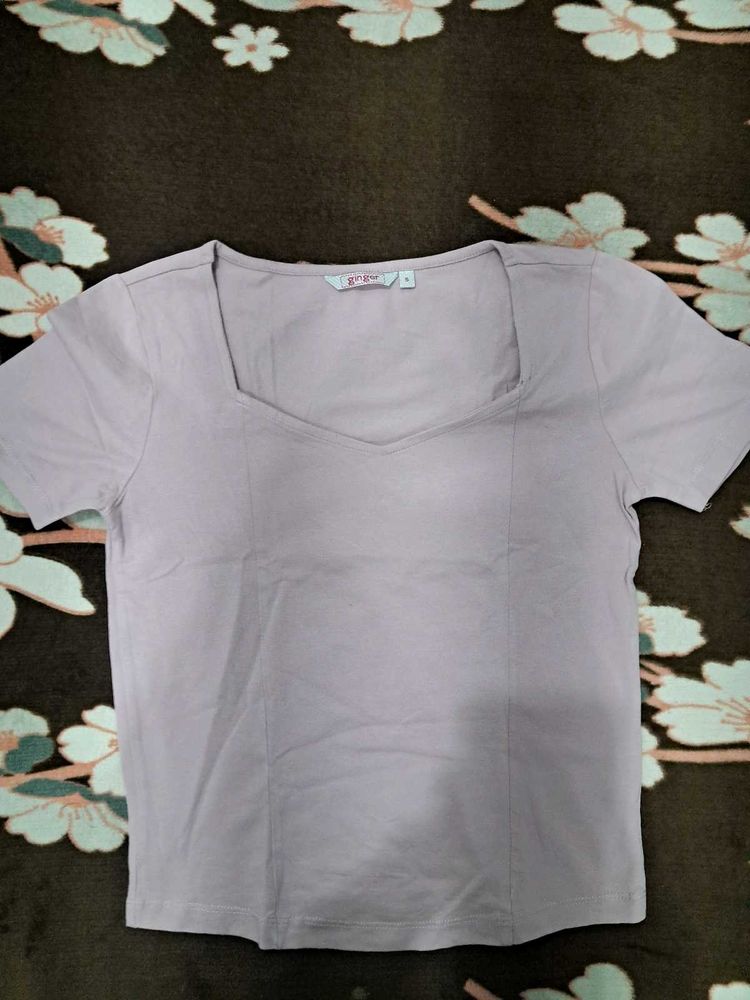 Lilac Square Neck Top