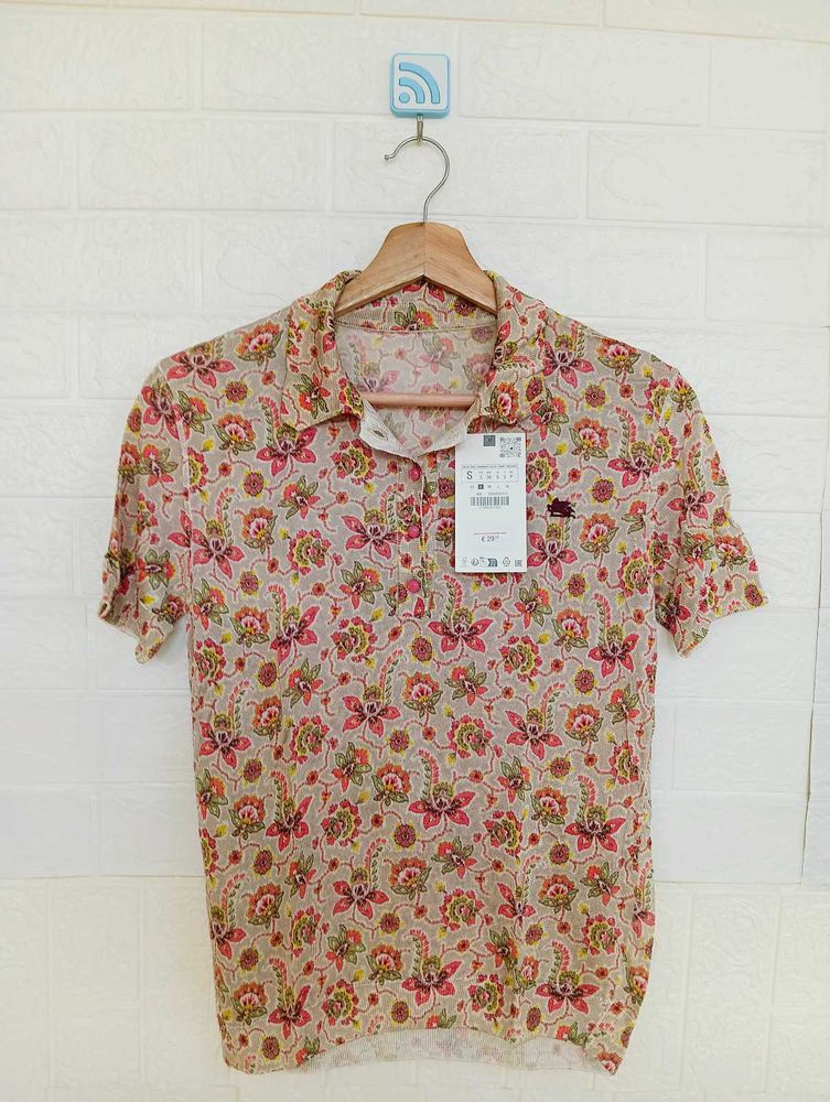 Floral Print Short Sleeve Shirt