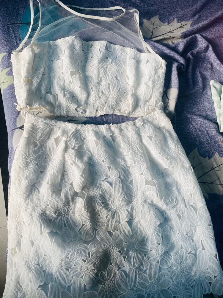 White Floral Lace Dress