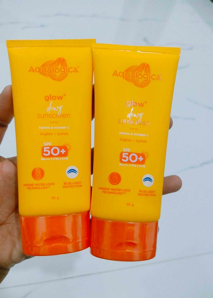 Pack Of 2 ❤️ Aqualogica Glow 🌟 Sunscreens ✅