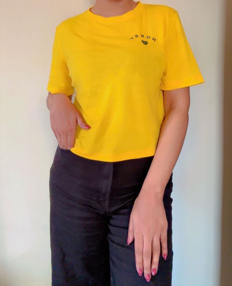 Yellow 'Honey' Graphic T-shirt