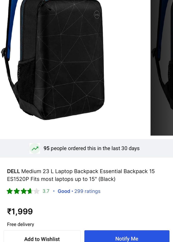 Dell Essential 15 ES1520P Laptop Backpack