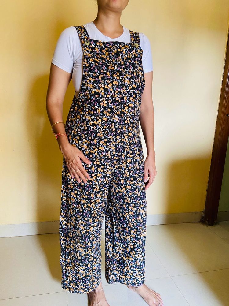 Multi Colour Dungaree White Top