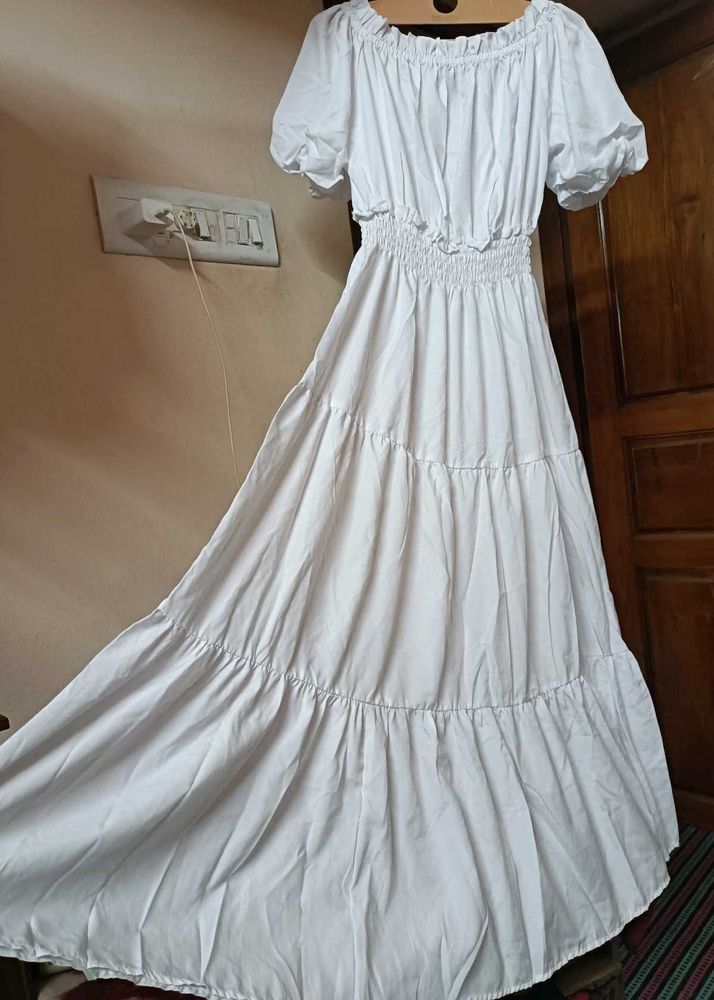 NEW WHITE TIERED DRESS