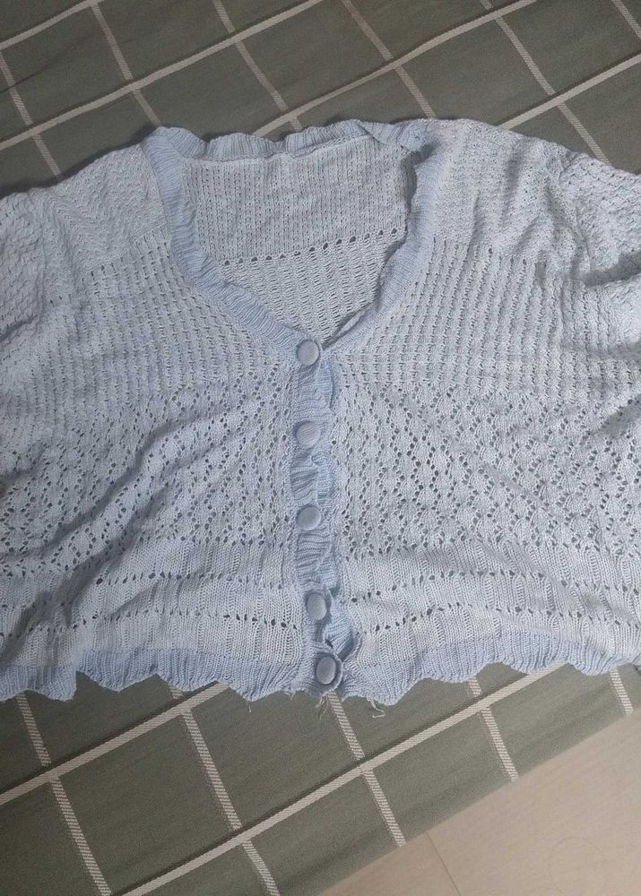 Light Blue Knit Cardigan